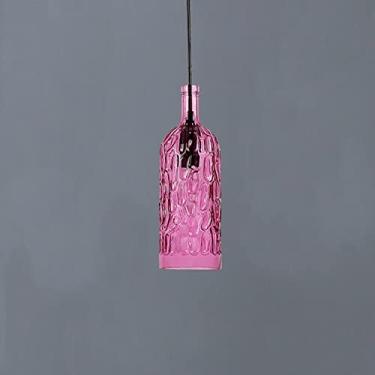 Imagem de Luminária Pendente com Cúpula de Vidro de Garrafa de Vinho para Teto | Luminária Suspensa Estilo Vintage para Sótão com Lâmpada E27 | Lustres para Sala de Jantar/Restaurante, Bar, Café, Cozi