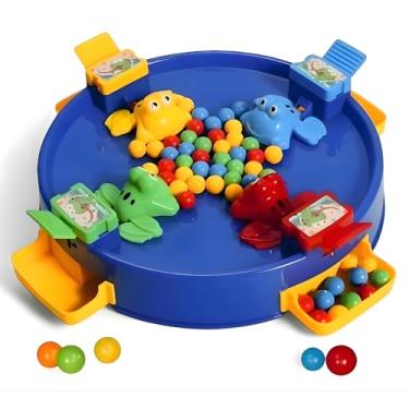 Imagem de Jogo Sapos Comilões com 4 Sapos, 24 Bolinhas Coloridas, Brinquedo Educativo de Coordenação Motora e Habilidade, 2 a 4 Jogadores 5+ Anos