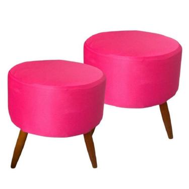 Imagem de Kit 2 Capas Para Puff Redondo Pé Palito Malha Com Elástico