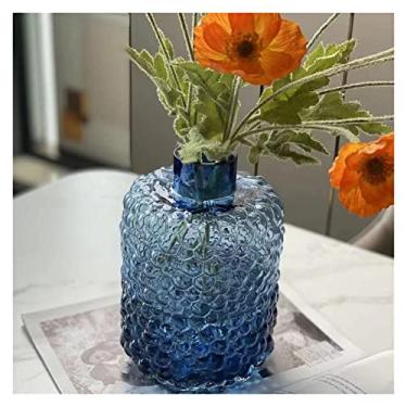 Imagem de Vaso de vidro moderno, textura irregular, vaso de flores de vidro transparente, arranjo de flores, acessórios hidropônicos, vasos de decoração de casa, vasos de centro de mesa (pequeno)