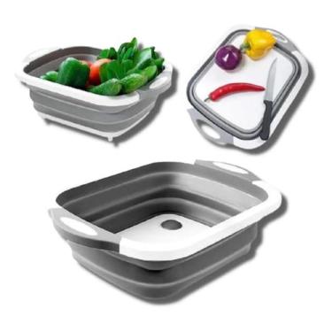 Imagem de Bacia de Silicone Retrátil Multiuso – Dobrável, Compacta e Resistente, Ideal para Cozinha, Lavanderia e Camping