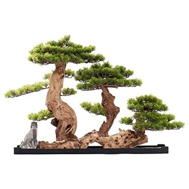 Imagem de Plantas falsas, árvore de bonsai artificial, plantas falsas, decoração de pinho de boas-vindas, ornamentos de bonsai, planta verde, vaso de cerâmica, pinheiro, showroom, decoração de entrada