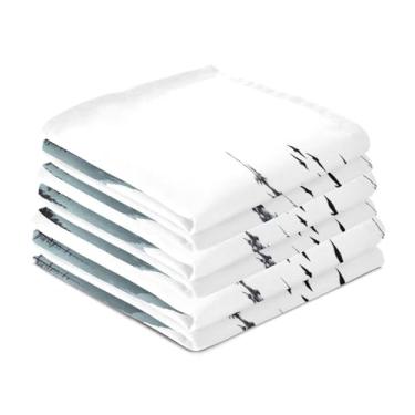 Imagem de Wassud Toalhas de cozinha montanha com pinheiros, toalhas de prato de cozinha, pacote com 6, panos de prato macios com laço para pendurar, toalha de mão super absorvente, secagem rápida, toalhas de