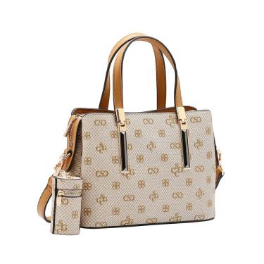 Imagem de Bolsa Feminina Chenson Monograma Atemporal - Alça de Mão - Bege 3485414