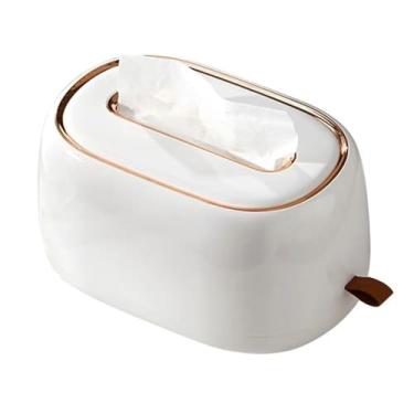 Imagem de Porta Lenço Umedecido Guardanapo Toalha de Papel de Mesa ou Parede Caixa Dispenser Premium(Branco)