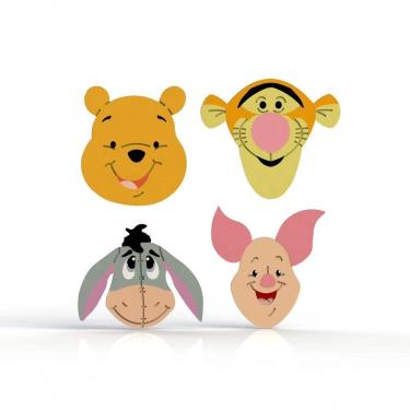 Imagem de Cortador Kit Ursinho Pooh - 4 Modelos Modulares Tamanho 6 Cm