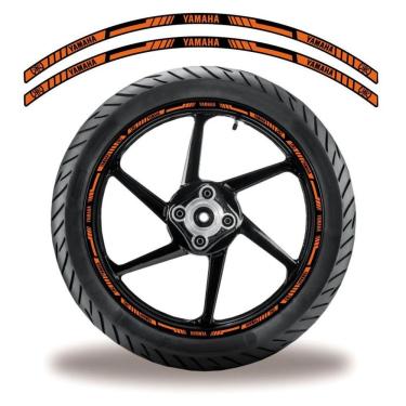 Imagem de Adesivo Refletivo Friso Roda Moto Yamaha Laranja Laranja Branco