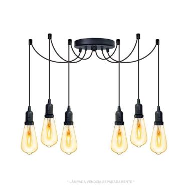 Imagem de Lustre Aranha Com 6 Pendentes De 2 M + Soquetes