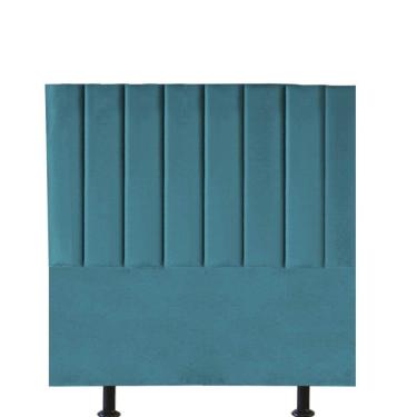 Imagem de Cabeceira Estofada Carla 100cm Solteiro Para Cama Colchão Box Quarto Suede Azul Turquesa - Aurora Line