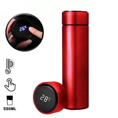 Imagem de Garrafa Térmica 480ml Com Medidor De Temperatura Digital Led