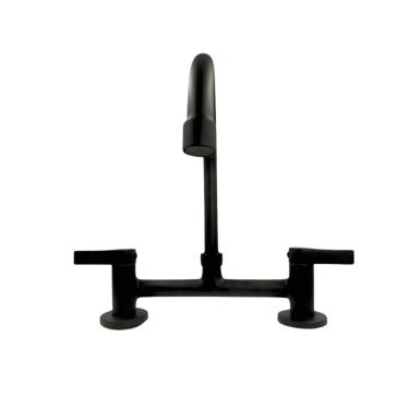 Imagem de Torneira Bica Baixa Geométrica Duplo Comando Preto