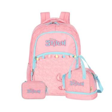 Imagem de Kit Mochila Stitch De Costas Lancheira E Estojo Box Passeio