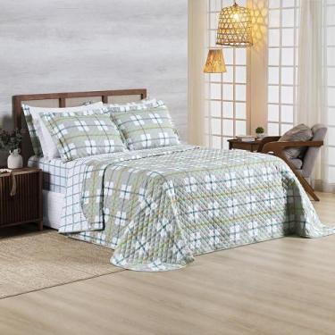 Imagem de Cobre Leito Afeto King Dupla Face Floral E Geometrico 400F - Nathalia 