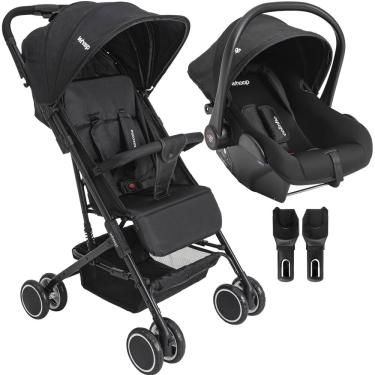 Imagem de Carrinho de Bebe com Bebe Conforto Colinho Kiddo Mascote Preto