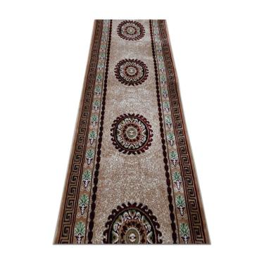 Imagem de Passadeira 10Mt Belga Aveludado 60X1000Cm Medalhão Bege