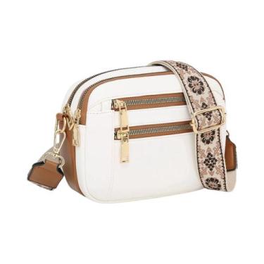 Imagem de Bolsa Transversal Feminina Estilosa Em Couro PU Com 4 Slots Para Cartõ