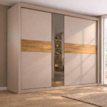 Imagem de Guarda Roupa Casal Reflecta 2 Portas de Correr 6 Gavetas em MDF Authen