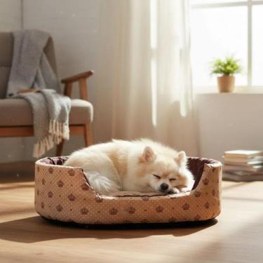 Imagem de cama pet pequeno cachorro e gato caminha Europa redonda macia i confor