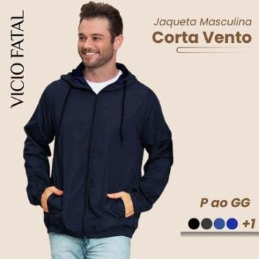 Imagem de Jaqueta Masculina Nylon Corta Vento Impermeável Proteção Contra Vento e Chuva Capuz Ajustavel-Masculino