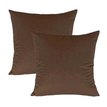 Imagem de Kit 2 Capas para Almofada em Veludo Liso 43x43 com Enchimento 50x50 Vá