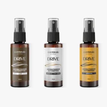 Imagem de Kit 03 Aromatizador Automotivo Drive Café, Carro Novo, e Girassol 60ml