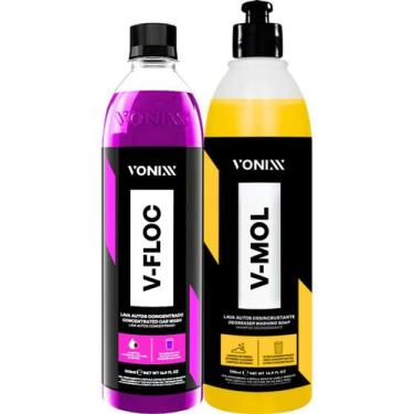 Imagem de Kit Shampoo Automotivo Esfregação Neutro V-floc V-mol Vonixx