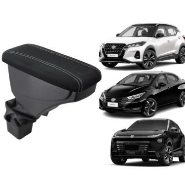 Imagem de Apoio De Braço Nissan Kicks Tecido Preto Costura Branca - GPI Automoti