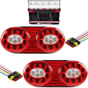 Imagem de PAR Lanterna Traseira para Caminhão Randon LED 24 volts +Conector - Pr
