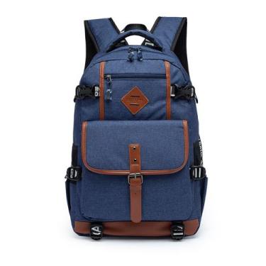 Imagem de Mochila Masculina Executiva Guelph Notebook Reforçada Preta, U, AZUL