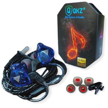 Imagem de Fone De Ouvido Retorno De Palco Gamer QKZ Subwoofer Azul - TEMTEC