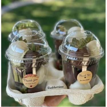 Imagem de 25 Porta copo Delivery para 4 uni - Copos milkshake, cafe, copo bolha 