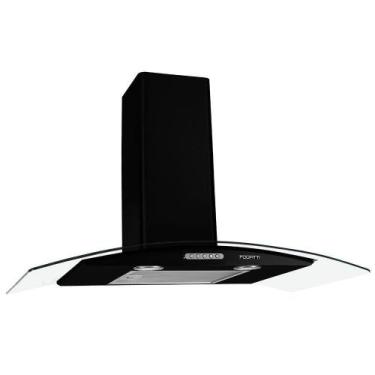 Imagem de Coifa De Parede 90cm Vidro Curvo Duto Slim Fogatti Preto 220, 220V