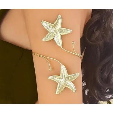 Imagem de Bracelete Metal Dourado Estrelas - Loja Comprar e Usar
