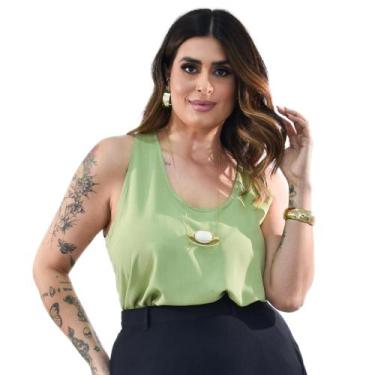 Imagem de Regata Barra Arredondada Viscose Slub Plus Size 42 Ao 52 - Sutsen, Pis