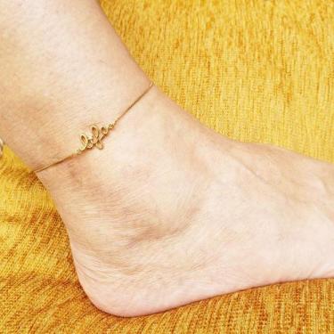 Imagem de Tornozeleira Life Love Peace Zirconia Reversível Pulseira Banho De Our