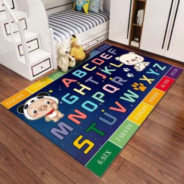 Imagem de Tapete infantil 1,00 x 1,40 estampado flanel abc - THEOVITEX ENXOVAIS