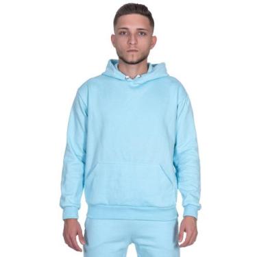 Imagem de Blusa Moletom Masculino Feminino Liso Com Capuz Bolsos Casaco de frio 