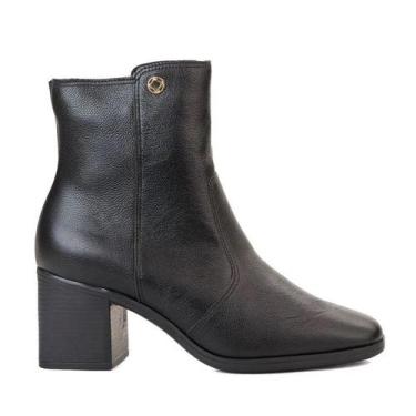 Imagem de Bota Feminina Em Couro De Salto Bloco Bebecê T6212-105, Preto, 35