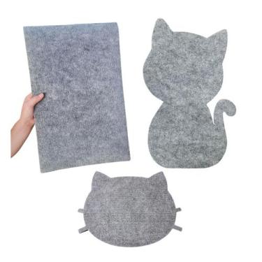 Imagem de Arranhador para Gatos Adesivo de Carpete Kit Modelos - AgentePet, Cinz