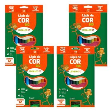 Imagem de COMP Kit 4 Caixas de Lápis de Cor Big 150mm Resina Triangular c/ Apont