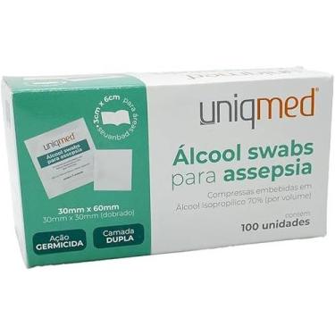 Imagem de Álcool Swab 70 Saches Lenço Umedecido Uniqmed 100 unidades