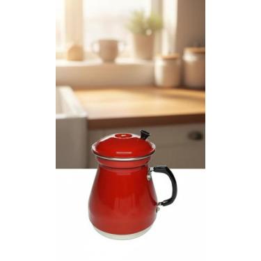Imagem de Cafeteira de Alumínio Vermelha 2 em 1 Manual - Congratulations Store