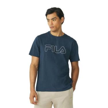 Imagem de Camiseta Fila Regular Letter Outline Marinho, GG
