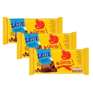 Imagem de Kit 3 Chocolate Garoto ao Leite 80g