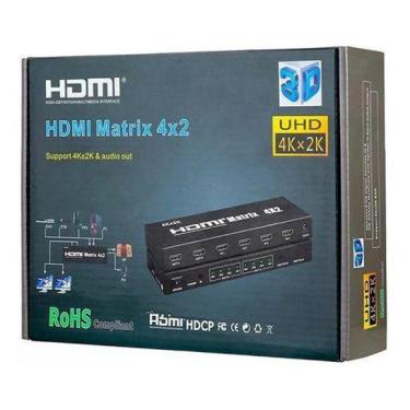 Imagem de Matrix Hdmi 4X2 Switch Splitter 1080P 4K 3D Controle - Voo