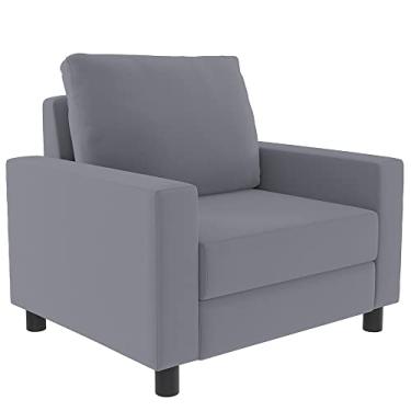 Imagem de Poltrona Decorativa Para Sala De Estar E Recepção Malta L02 Suede Cinza - Lyam Decor