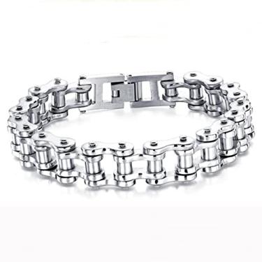 Imagem de suhang Pulseiras Masculinas Bicicleta Manguito Pulseiras Homem Motocicleta Elo Corrente De Aço Inoxidável Jóias