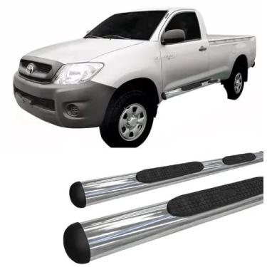 Imagem de Estribo lateral Hilux 2005 a 2015 OVAL OBLONGO CROMADO C/S
