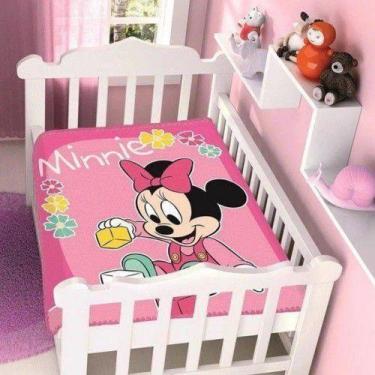 Imagem de Cobertor Infantil Disney Baby Raschel Minnie Rosa 0,90X1,10 - Jolitex