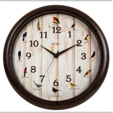 Imagem de Relógio Parede Sweep Canto Pássaros Brasileiros Herweg